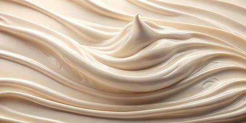 Obraz premium Texture of moisturizer slashes and waves on light pastel background, hydrating face cream or lotion for skin care