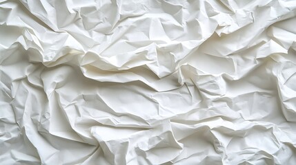Obraz premium Crumpled White Paper Texture Background : Generative AI