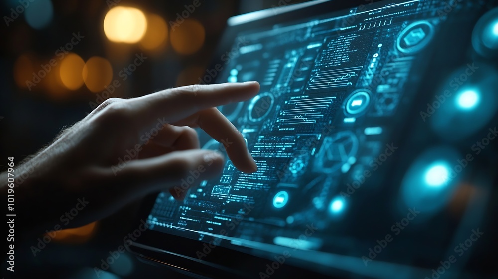 Fototapete Data science digital technology internet global network Computer programmer using digital tablet with data center and big data management innovation technology background software deve : Generative AI