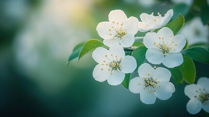 Crataegus monogyna white flower Hawthorn Crataegus monogyna flower closeup Detail of a hawthorn branch with white flowers in spring : Generative AI