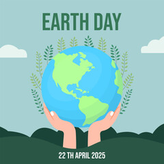 A person holding a globe on Earth Day