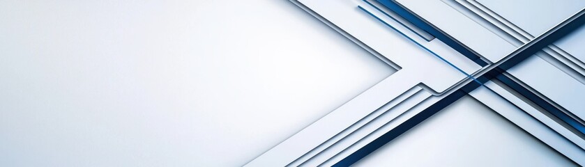 Obraz premium Abstract geometric design with intersecting lines on a soft blue background.