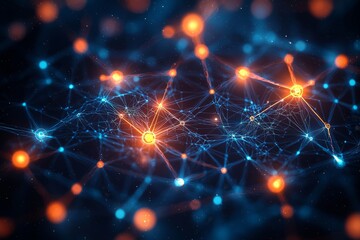 Fototapeta premium Digital Technology background of data and network created with Generative AI