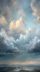 Obraz premium a serene cloudy sky painted background