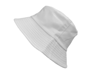 White bucket hat PNG transparent.