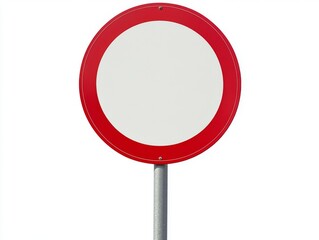 2408 6.A round red and white prohibition sign mounted on a pole, symbolizing refusal or denial. The sign has a bold red border and an empty white circle in the center for custom symbols or text. The