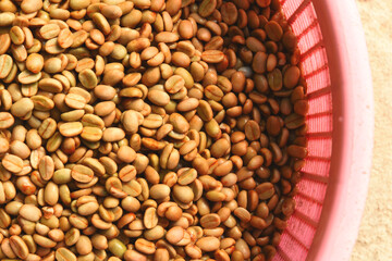 Coffee beans,In the ferment and wash method of wet processing