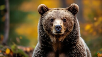 Obraz premium European brown bear Ursus arctos arctos young animal in the forest Notranjska region Dinaric Alps Slovenia : Generative AI
