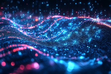 Digital Technology background of data and network created with Generative AI