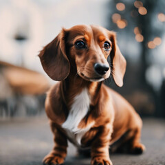 Cute Dachshund Photograph Closeup