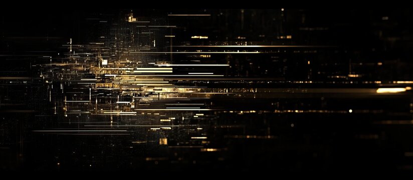 Abstract Digital Art with Golden Glows