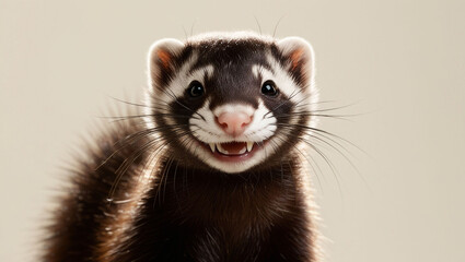 Fototapeta premium close up of a ferret