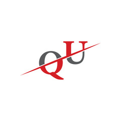QU Minimalist Logo with Dynamic Diagonal Line