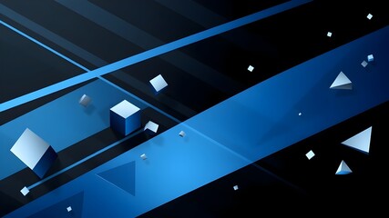 Obraz premium Abstract Blue Background with Geometric Shapes
