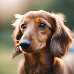 Cute Dachshund Dog Photograph Closeup