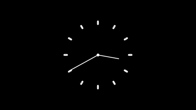 Digital Clock Timer icon animation, 24 hours arrow line fast rotated 4k video.