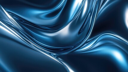 Obraz premium Abstract Blue Swirling Liquid Metal Background