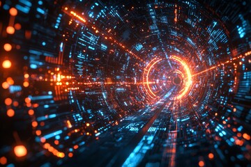 Digital Technology background of data and network created with Generative AI