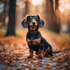 Cute Dachshund Dog Photograph Closeup