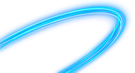 Blue Neon Glowing Line Burst on a transparent background