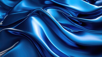 Obraz premium Abstract Blue Liquid Surface with Smooth Flowing Curves and Subtle Highlights