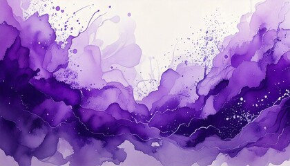 Obraz premium purple ink splashes on white, purple water splashes, purple water splash, purple water splash isolated, purple watercolor paint splashes, purple watercolor splashes, abstract watercolor background