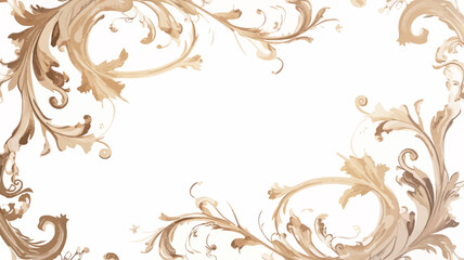 abstract gold background with floral ornament, element for design, vector illustration