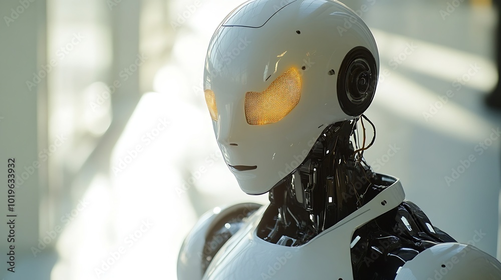 Fototapete Man using tools AI technology smart robot science and artificial intelligence technology and innovation futuristic and global connection for providing access to information and data on : Generative AI