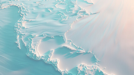 Obraz premium 3D topographic map of North America with soft lighting and pastel tones