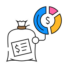 asset allocation financial advisor line icon vector. asset allocation financial advisor sign. isolated symbol illustration