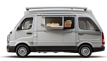 white van isolated on white