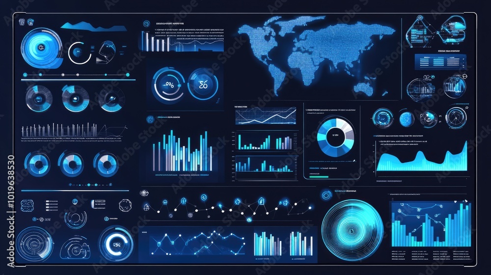 Poster data analysis dashboard with charts and graphs