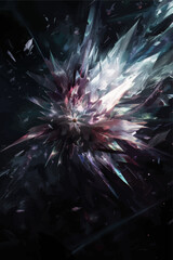 Abstract Digital Art with Bright Lights and Sharp Shapes