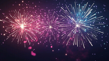 Festive fireworks with brightly shining sparks.