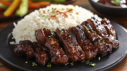 Savory Grilled Meat with Rice and Vegetables