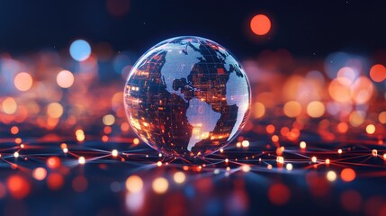 Digital Sphere with Vibrant Data Connections