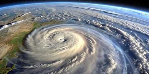 A swirling storm cloud in the sky