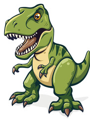 Fototapeta premium Cartoon Dinosaur with Open Mouth 