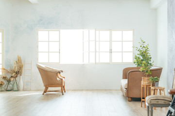 Empty modern interior with sofa