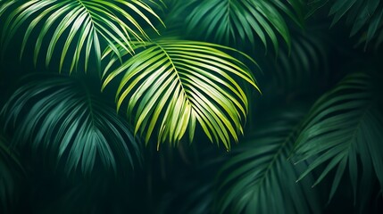 The leaves of the swaying palm tree : Generative AI