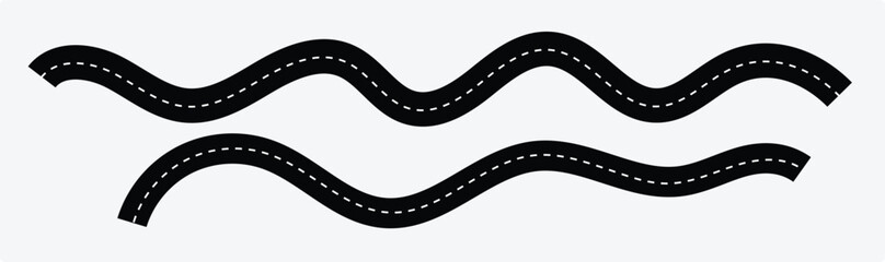 Curve highway roadway. Vector infographic