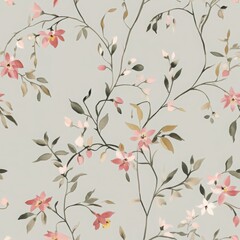 Delicate Watercolor Columbines in Soft Pinks