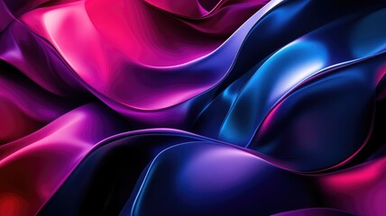 Obraz premium Abstract Swirling Curves of Vibrant Pink and Blue Hues
