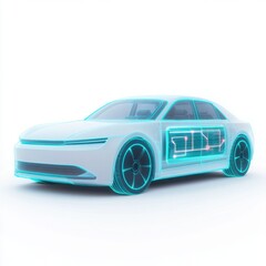 Futuristic EV with Holographic Interface Concept