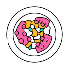 octopus salad sea cuisine line icon vector. octopus salad sea cuisine sign. isolated symbol illustration