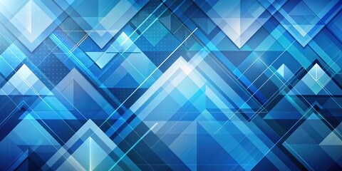 Obraz premium Abstract Geometric Pattern with Overlapping Shapes in Shades of Blue and White