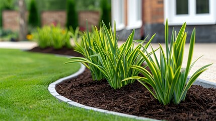 Transform your space with modern urban garden designs featuring lush green plants and rich brown mulch by building walls.