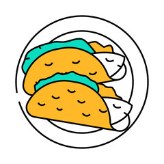 fish taco sea cuisine line icon vector. fish taco sea cuisine sign. isolated symbol illustration