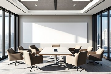 Modern Office Meeting Room with City View