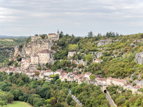 landscape of rocamadour village in france